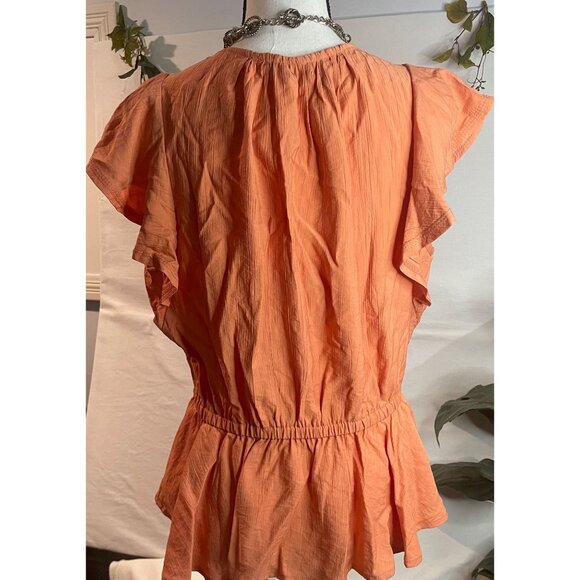 Sam Edelman Women's Sun Baked Binx Top Size M Viscose & Nylon Orange - Picture 14 of 16